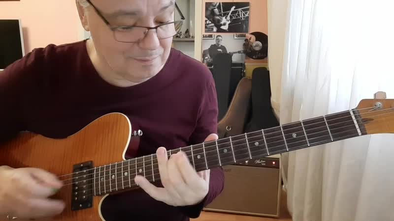 Рубрика "гитарные разминки", мелодическая идея на основе е минорной пентатоники с добавлением хроматических тонов для еm7 а7 😊