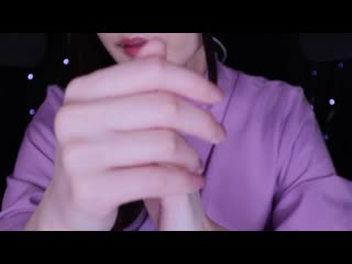 Asmr close up whispering hand movements for sleep (ear attention, layered soun