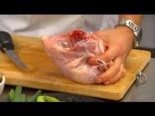 Roast chicken breast with creamy polenta, mushrooms and spring vegetables