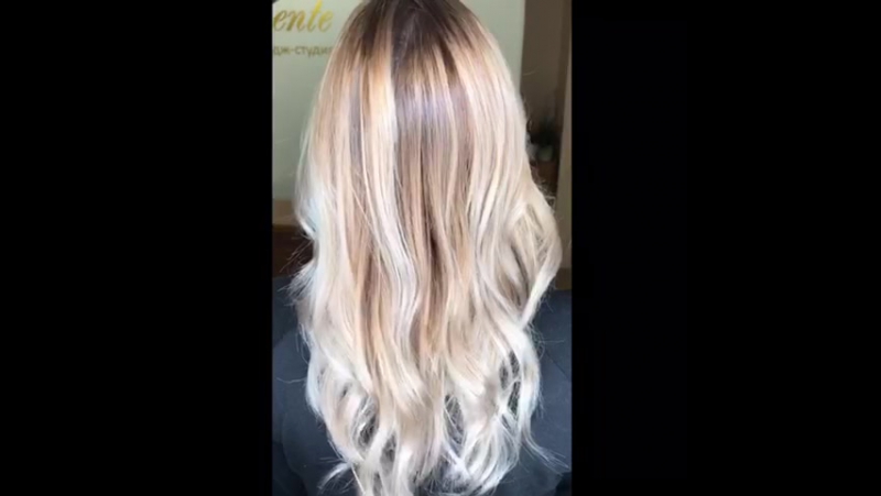 Окрашивание блонд с затемнением корней