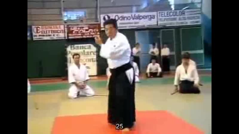 Saito morihiro shihan​ seminar in 1985 osimo italy aiki jo