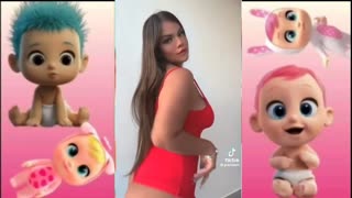 I participate in a dance challenge in tiktok and show my big tits ...