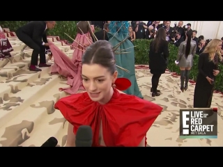 Anne hathaway explains met gala 2018 inspiration e! live from the red carpet