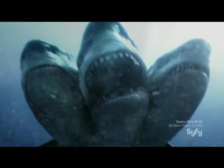 Угроза из глубины 2 / атака трёхголовой акулы / 3 headed shark porn (2015)