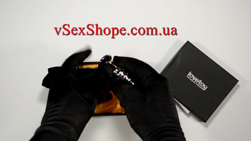 Анальная пробка с кристаллом metal plug spiral silver red