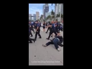 Massenschlägerei in miami polizei vs antifa