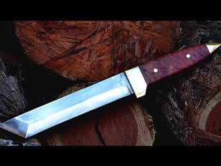 Knife making making a japanese tanto fighting knife