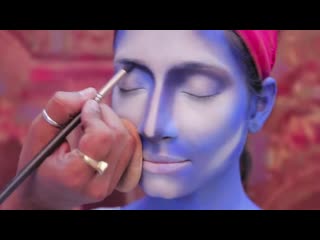 Krishna 4d face art, anurag makeup mantra shades of dininity