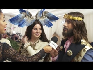 Lana del rey and jared leto on their gucci ensembles ¦ met gala 2018 with liza koshy ¦ vogue