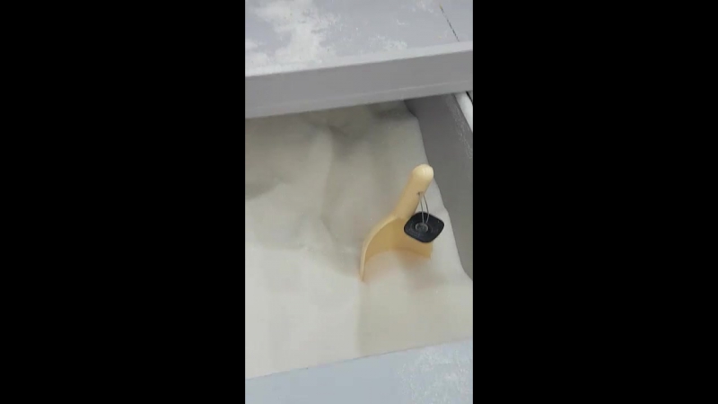 Кошка писает в лоток с сахаром в супермаркете фуршет