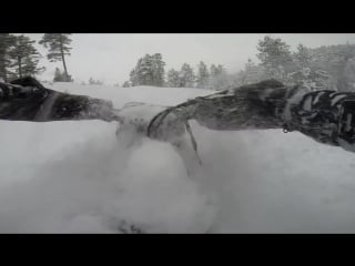 Winter enduro on ktm 500 exc snow riding