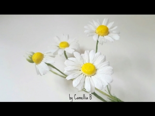 Diy how to make paper chamomile daisy flower from crepe paper cúc la mã giấy nhún