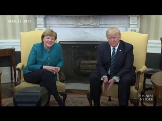 Trump appears to ignore requests for a handshake with angela merkel