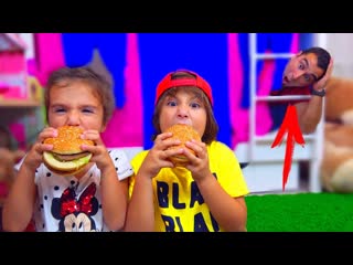 Папа запретил всю еду! аминка и камиль остались голодными?