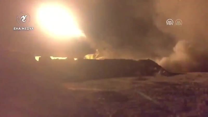 T 122 çnra gecede rejim mevzilerini ateş almaya devam ediyor t 122 mlrs continues to pound regime, even at night