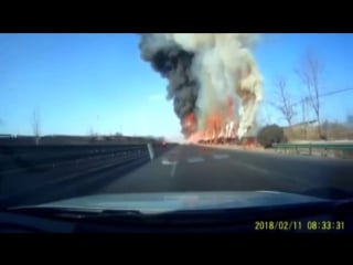 Oil tanker explosion causes huge fire