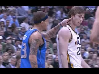 Delonte west gives gordon hayward a wet willie