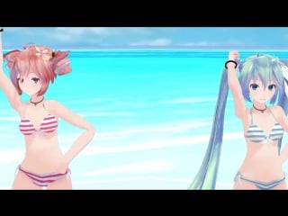 【mmd】 kiss me 【tda miku teto】 vocaloid utau