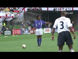 Ronaldinho amazing free kick goal brazil england wc 2002