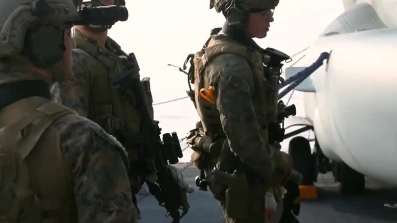 Maritime raid force fast rope and deck shoot
