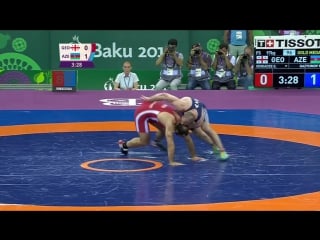 Khetag gazyumov wins the mens 97kg freestyle event wrestling baku 2015 european games