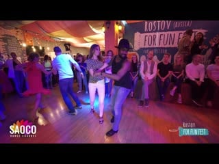 Mambo brown and anna krylova salsa dancing at rostov for fun fest (russia), sunday (sc)