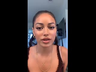 Cindy kimberly doing a girls' night in glam makeup tutorial on "revolve"