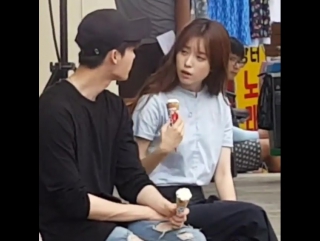 [19 08 16 fancam] lee jong suk & han hyo joo filming w