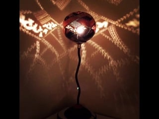 Gourd lamp with gold leaf an filigree