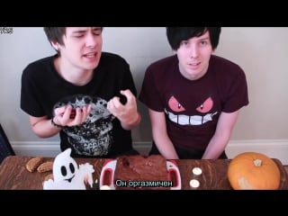Halloween baking brownie graveyard! rus sub
