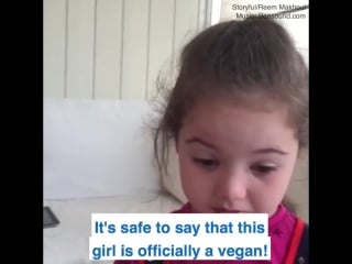 This girl is absolutely distraught about eating meat