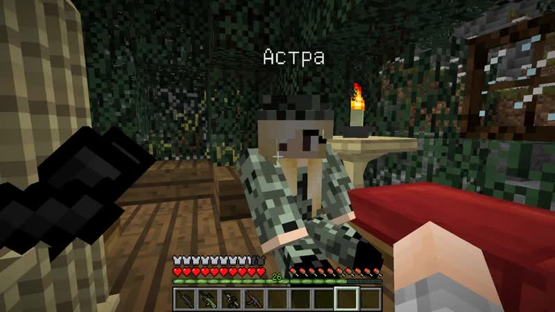 Перестрелка с астрой засада в лесу зомби апокалипсис в майнкрафт