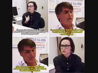 Ellen page during an interview with jair bolsonaro, the president elect of brazil