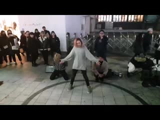 [kpop in public] cover on bts not today by alina with howl [hongdae street busking•홍대버스킹]