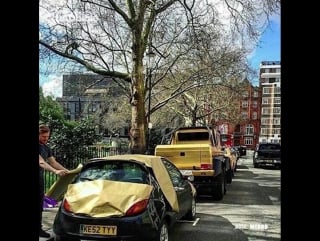 One guy came to london to show off his flashy cars, but this lad had the perfect response