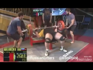 Malanichev 1135kg 2502lbs raw wr total wrpf powerlifting 475kg squat, 260kg bench, 400kg deadlift