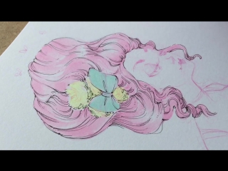 How i draw hair with copics and ink