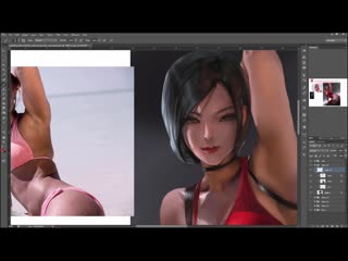 Sakimichan term 94 95 ada wong painting with photo reference