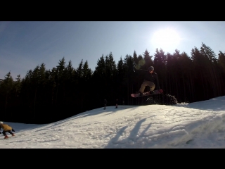 Exercise on snowboarding (z games on snow&sunny day bukovel)