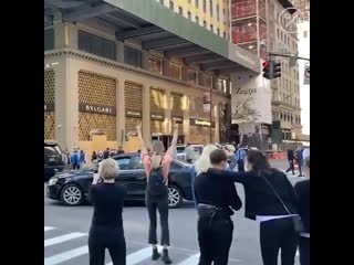 New yorkers cheered out of windows and honked on the streets as joe biden was announced as