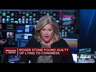 Trump adviser roger stone who sarcastically said "mueller, arrest me" was today found guilty on all seven counts of lying to con