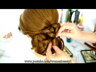 Wedding prom hairstyle for long hair свадебная, вечерняя прическа для длинных волос