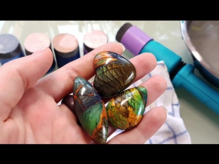 Diy polymer clay realistic labradorite gemstone gemstone imitation technique video tutorial!