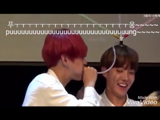 160512 bts v playing with funny hat at mokdong fansign