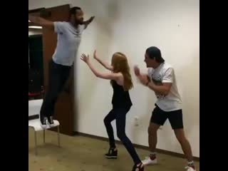Isaiah and his incredible dirty dancing move @kat mcnamara @isaiahmustafa @arosende shadowhunters