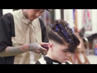 [liembarbers collection] skin fade scumbag boogie with double razored line