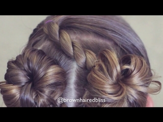 Diagonal rope twists into messy buns