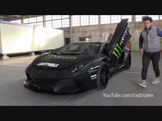 Liberty walk lamborghini aventador w ⁄ fi exhaust start, revs u0026 fly bys!