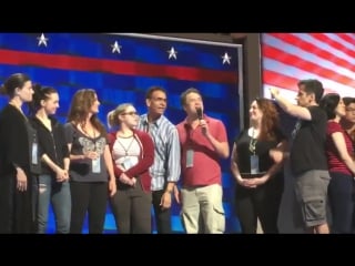 Courtney mcgregor @idinamenzel, @debramessing, @darrencriss, @heatherheadley just slayed their sound check! #dncinphl