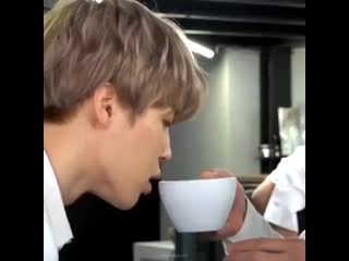 Jimin's lips when he drunks coffee